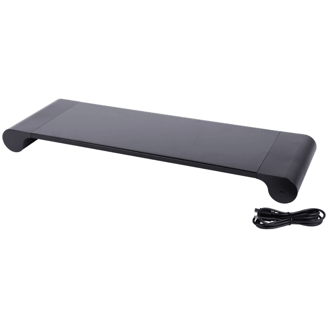 RICOO Supporto TV Tavolo FS6028-B Rialzo Televisore Di Vetro Staffa