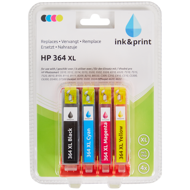 4 Cartouche d'encre pour Imprimante HP Officejet Pro 8600 - Cyan / Jaune /  Magenta / Noir- Avec Puce