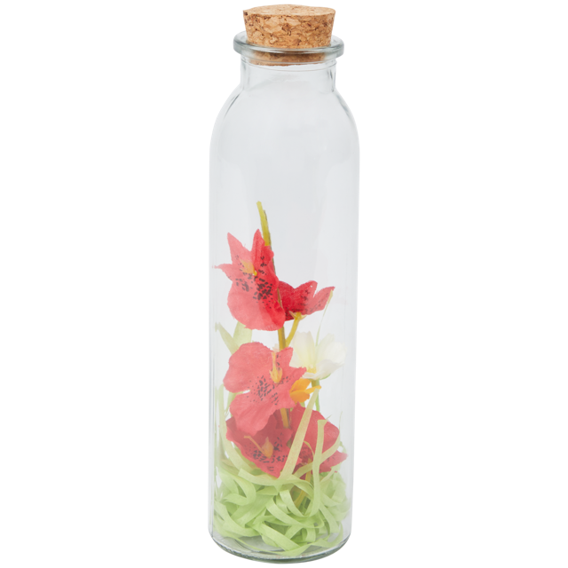 Flasche mit Trockenblumen