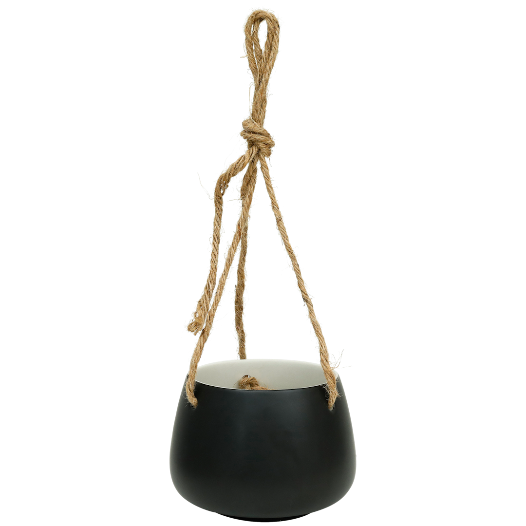 Ceramiczna doniczka wisząca na sznurku