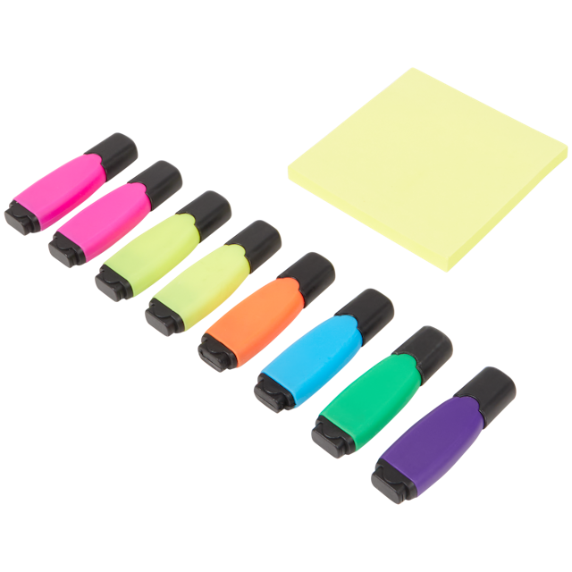 Mini-highlighters en sticky notes