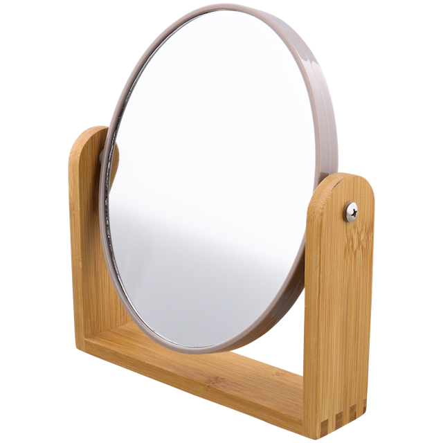 Espejo de bambú para maquillarse