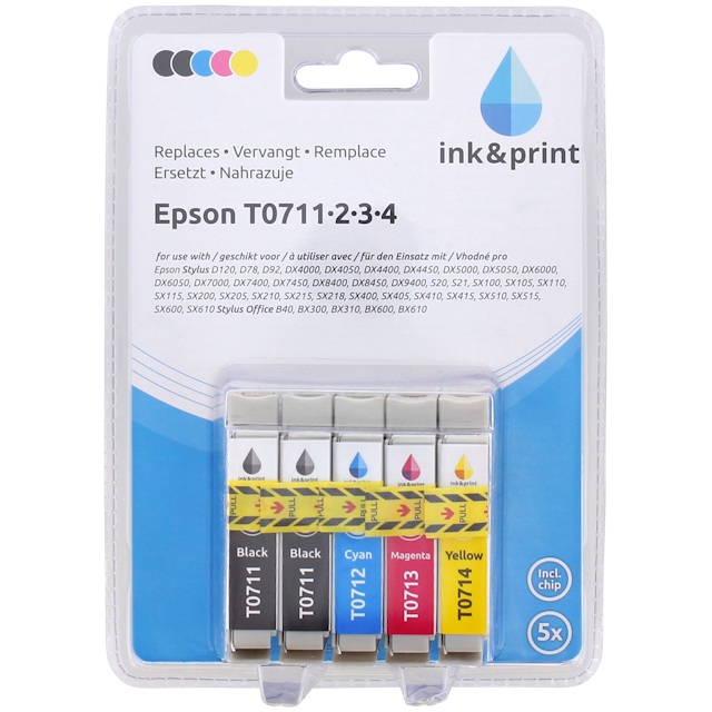 Cartuchos de tinta Ink & Print Epson T0711-2-3-4