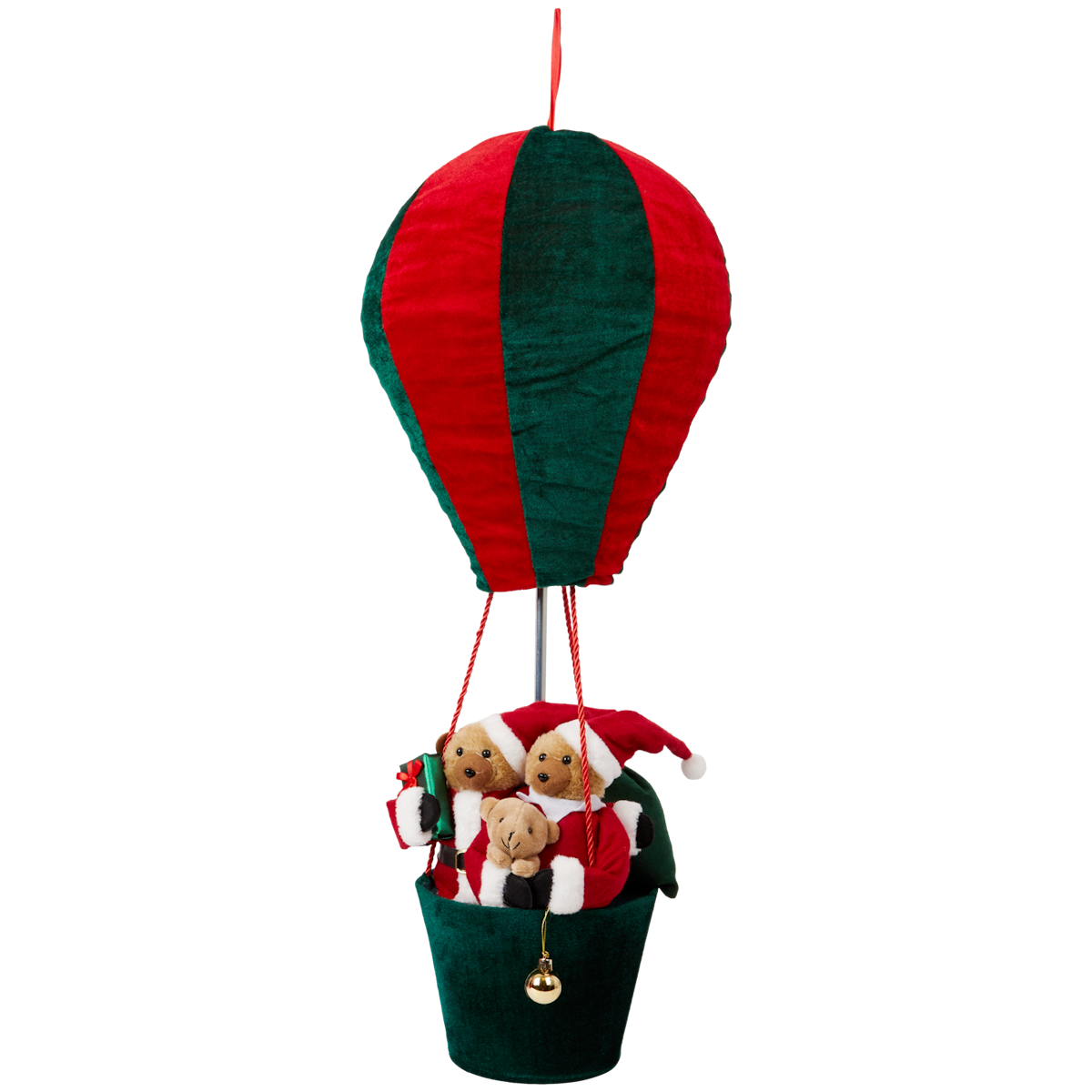 Weihnachtsfigur im Heißluftballon