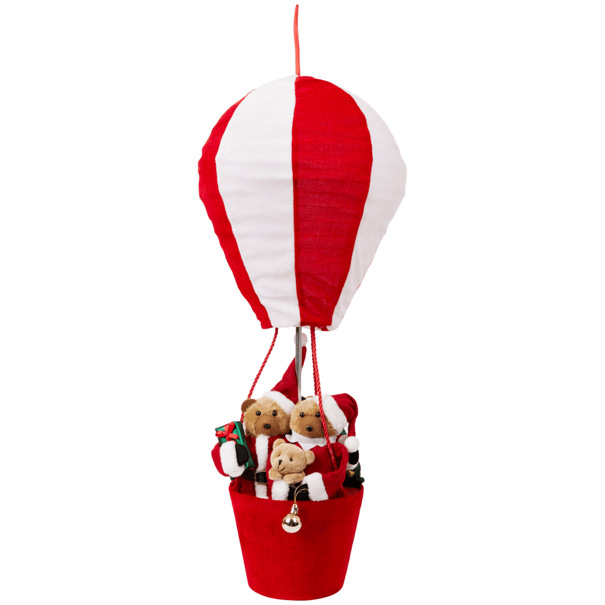 Weihnachtsfigur im Heißluftballon