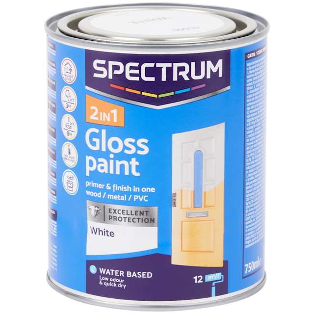 Spectrum 2-in-1 hoogglans verf wit