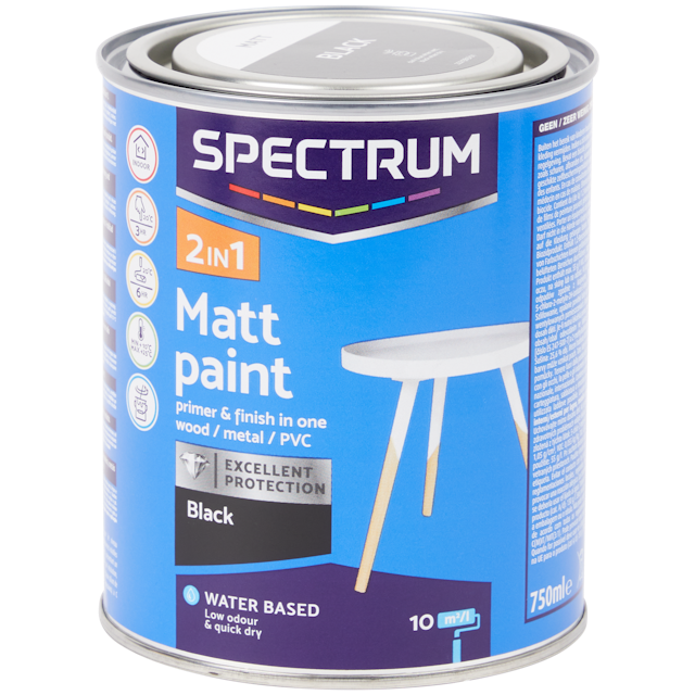 Spectrum 2-in-1 Mattfarbe Schwarz