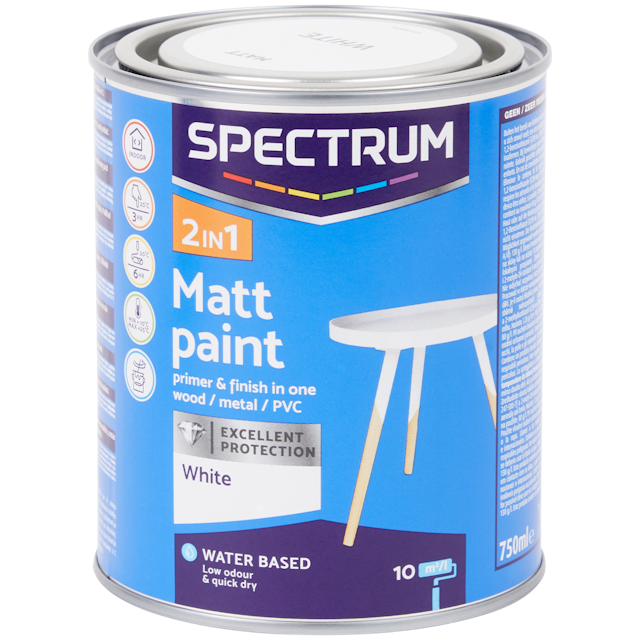 Spectrum 2-in-1 matte verf Wit