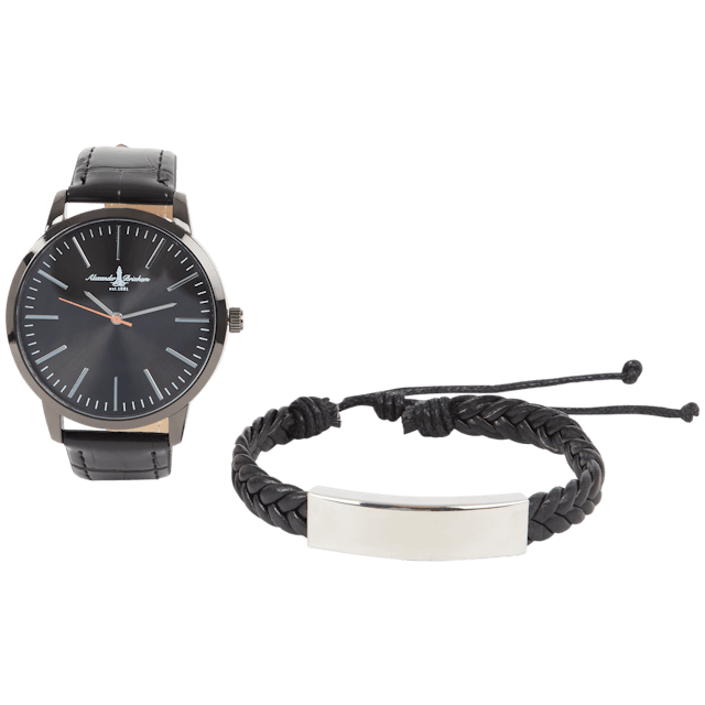 Reloj y pulseras en caja de regalo