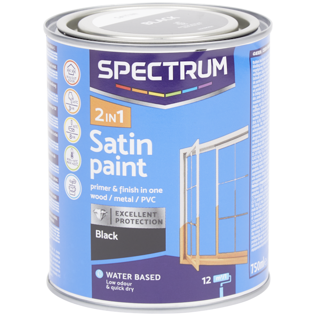 Spectrum 2-in-1 Seidenglanzfarbe Schwarz