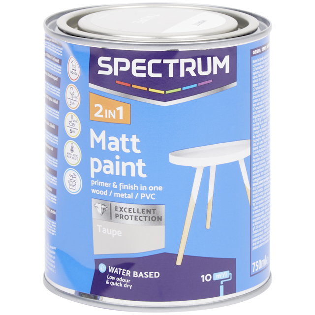 Pintura mate Spectrum 2-in-1 Gris topo