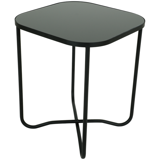 Tavolino con base specchiata 