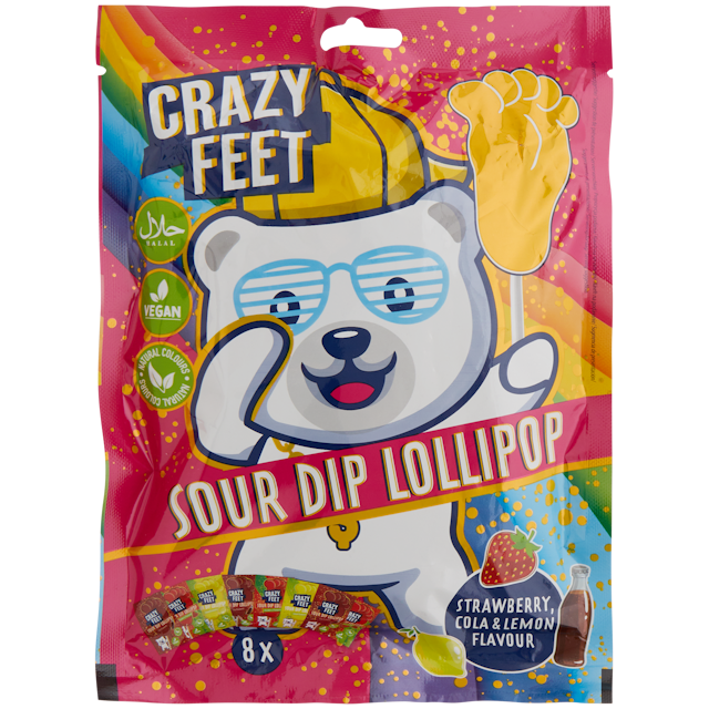 Becky's lolly's met poederdip Crazy Feet