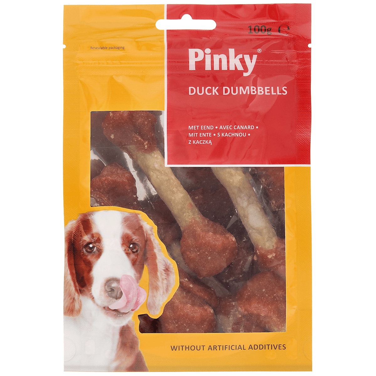 Snack per cani Pinky Duck Dumbbells