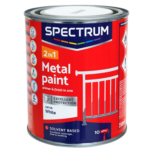 Spectrum 2-in-1 hoogglans metaallak wit