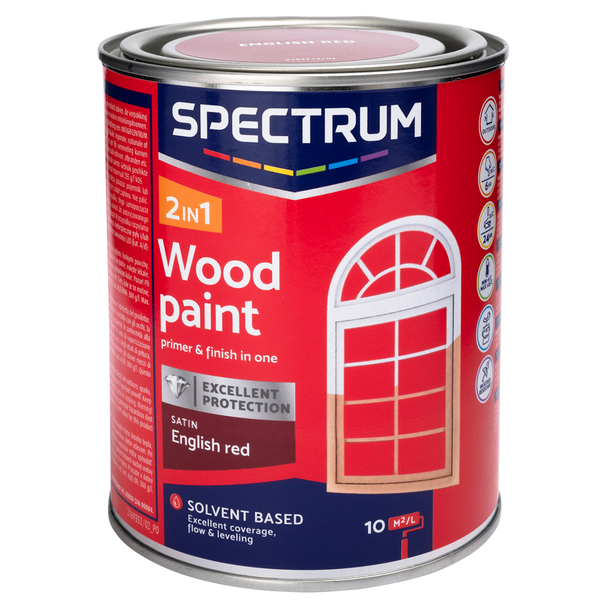 Spectrum 2-in-1 zijdeglans houtlak Engels rood