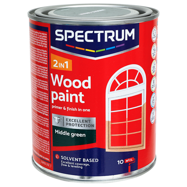 Spectrum 2-in-1 zijdeglans houtlak middengroen