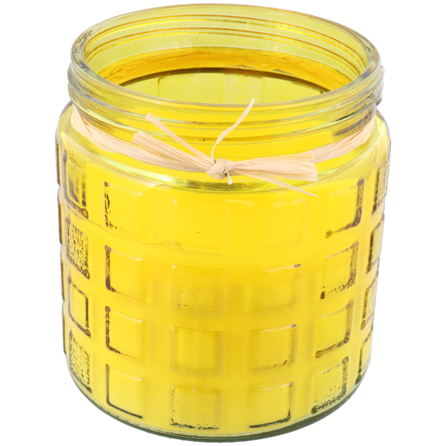 citronelová sviečka v nádobe