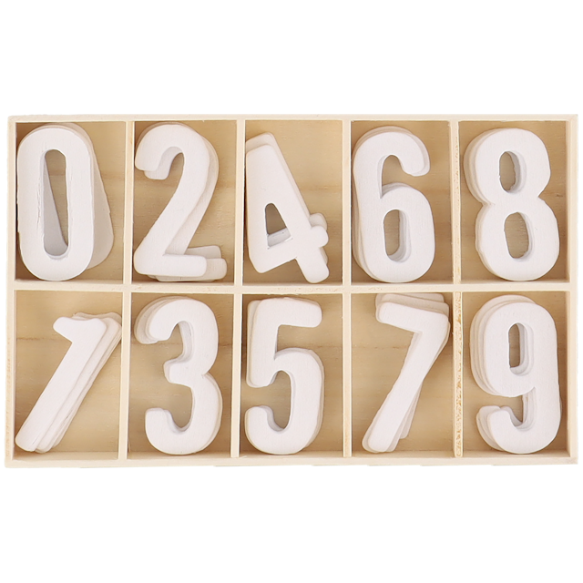 Drewniane cyfry w pudełku Craft Sensations