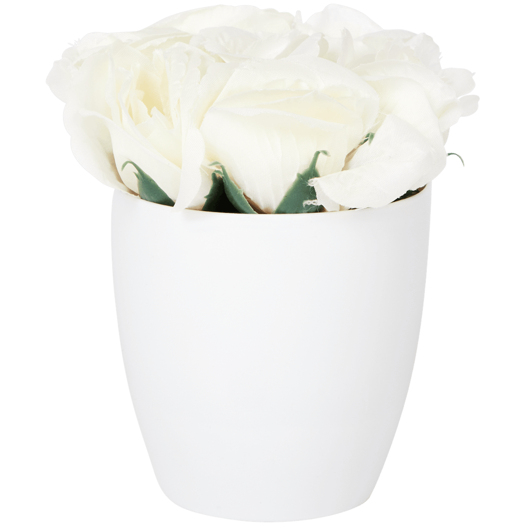 Roses artificielles en pot