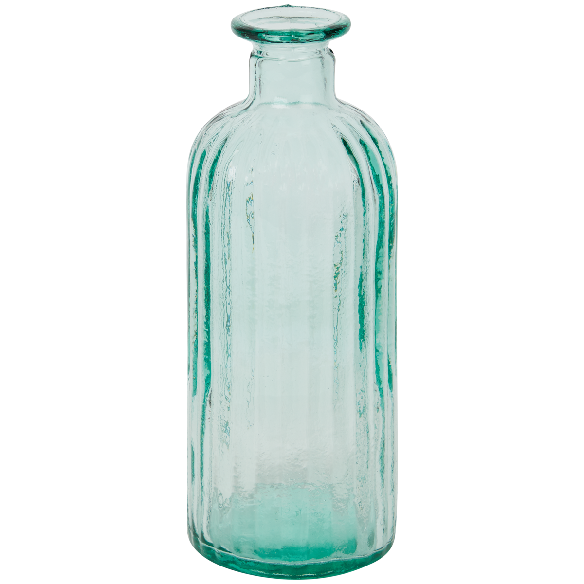 Botella de vidrio acanalado