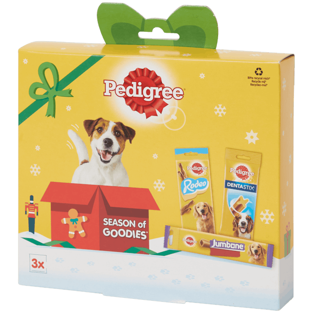Friandises pour chien dans un coffret cadeau Pedigree