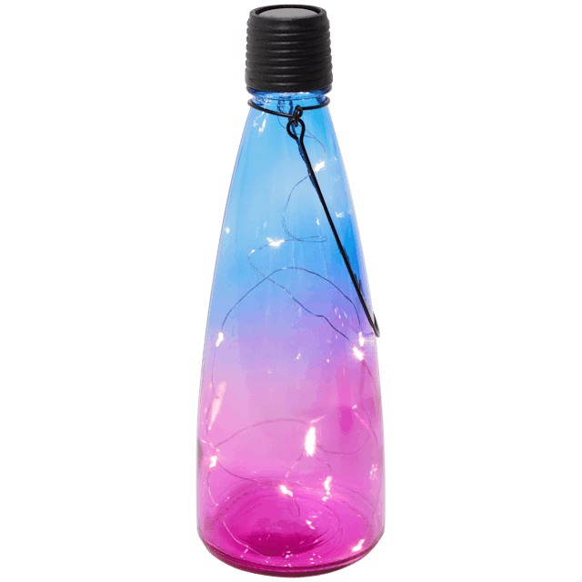 Botella con iluminación solar