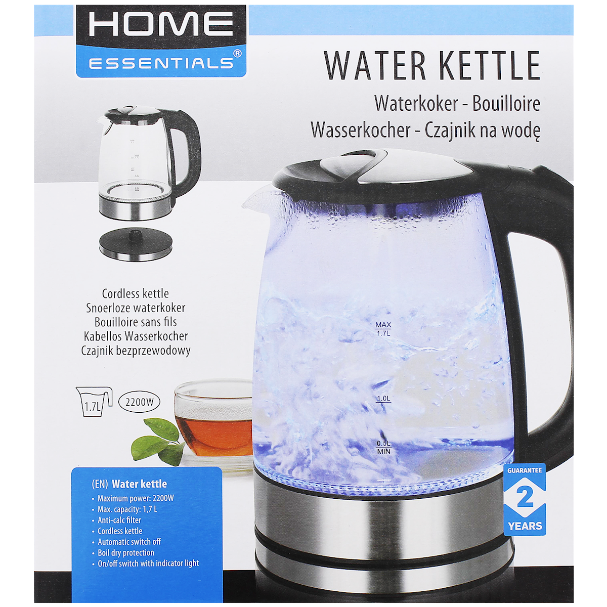 Home Essentials glazen waterkoker