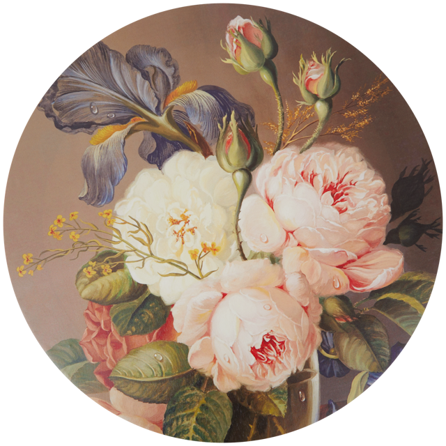 Peinture florale ronde