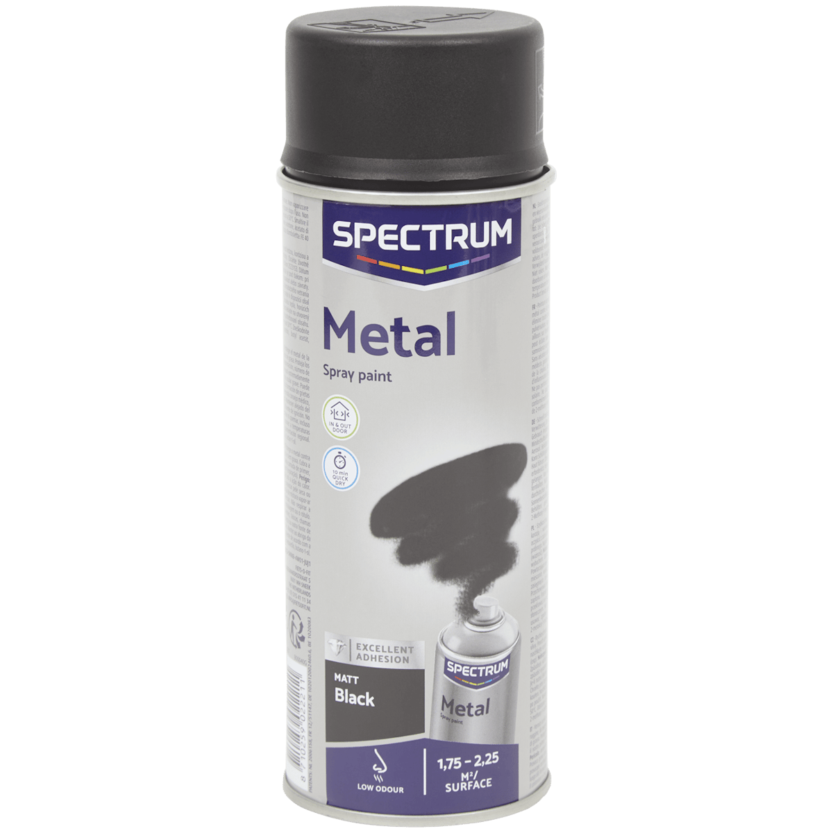 Peinture noire mate en aérosol pour métal Spectrum