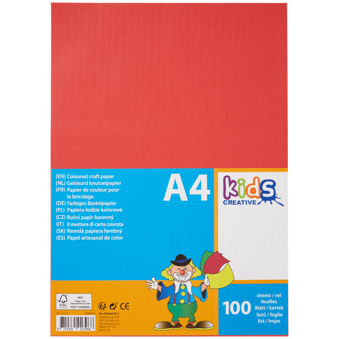 Kids Creative Buntes Bastelpapier A4-Format