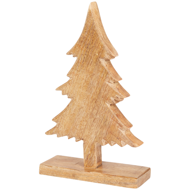 Figura navideña de madera de mango