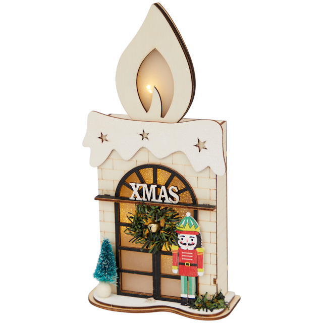 Vánoční scéna ve formě svíčky 