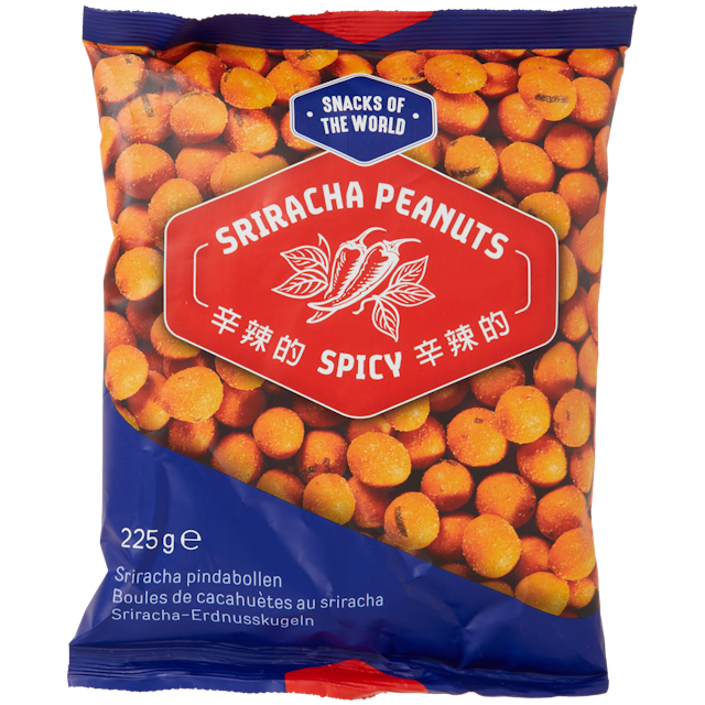 Snacks of the World sriracha pindabollen Spicy