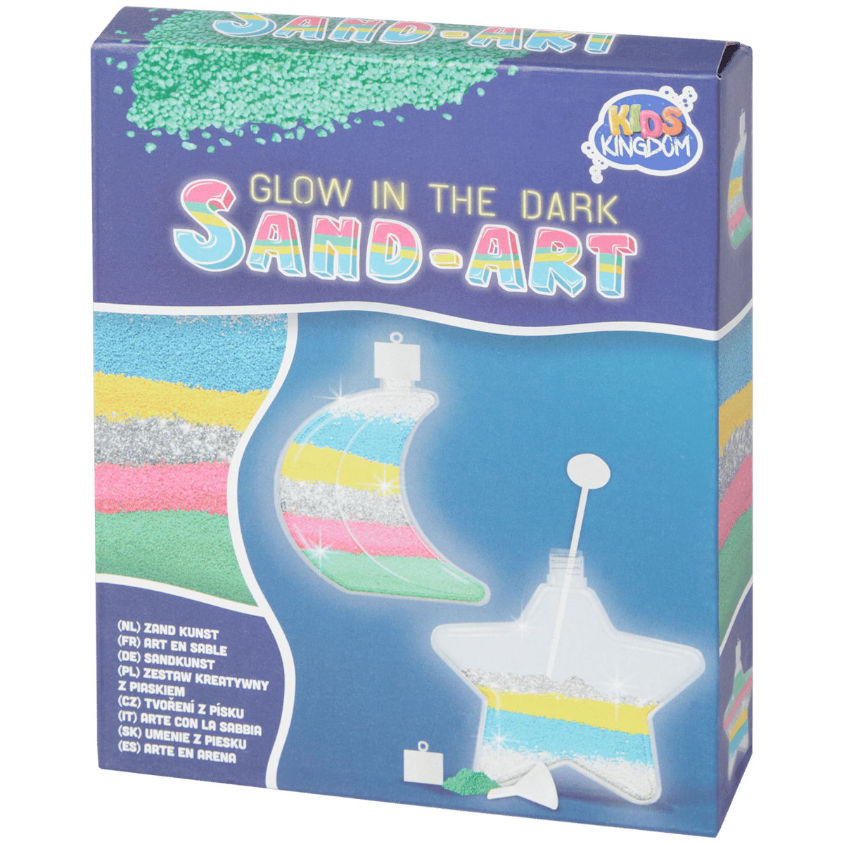 Glow-in-the-dark zandkunst