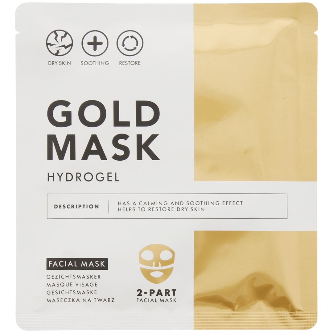 Goldene Hydrogel-Gesichtsmaske