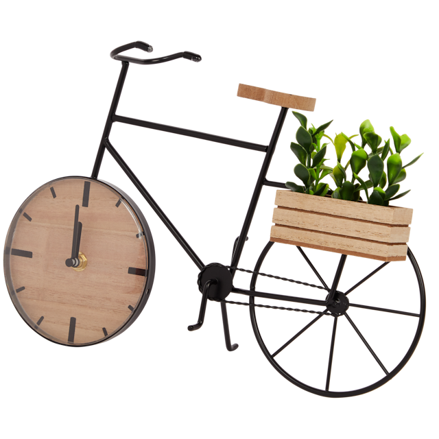 Hodiny jízdní kolo s rostlinou