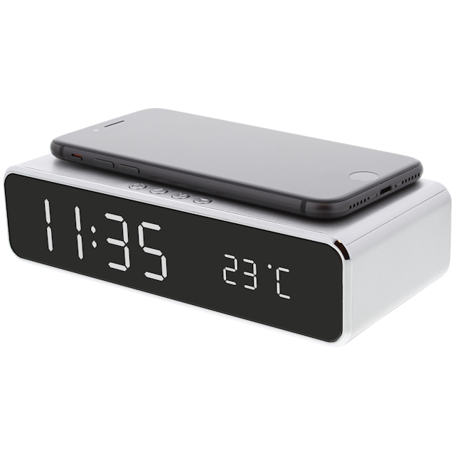 Despertador digital con cargador inalámbricvo Maxxter