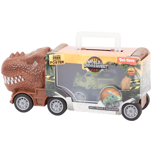 Ciężarówka-dinozaur z walizką