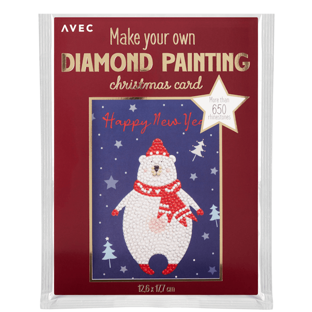 Tarjeta navideña de pintura con diamantes Avec