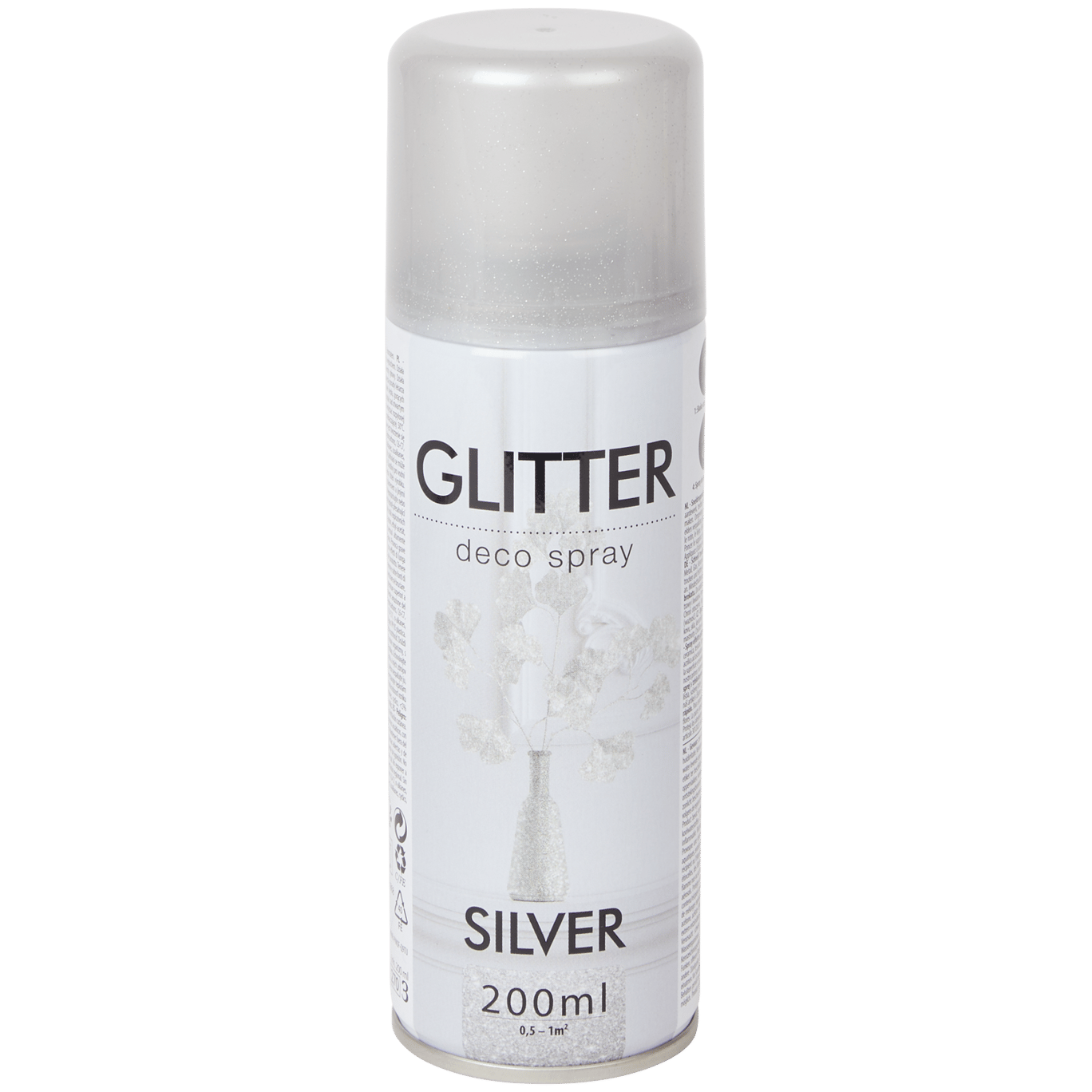 Vernice spray glitter argento