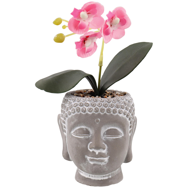Pot Bouddha avec orchidée