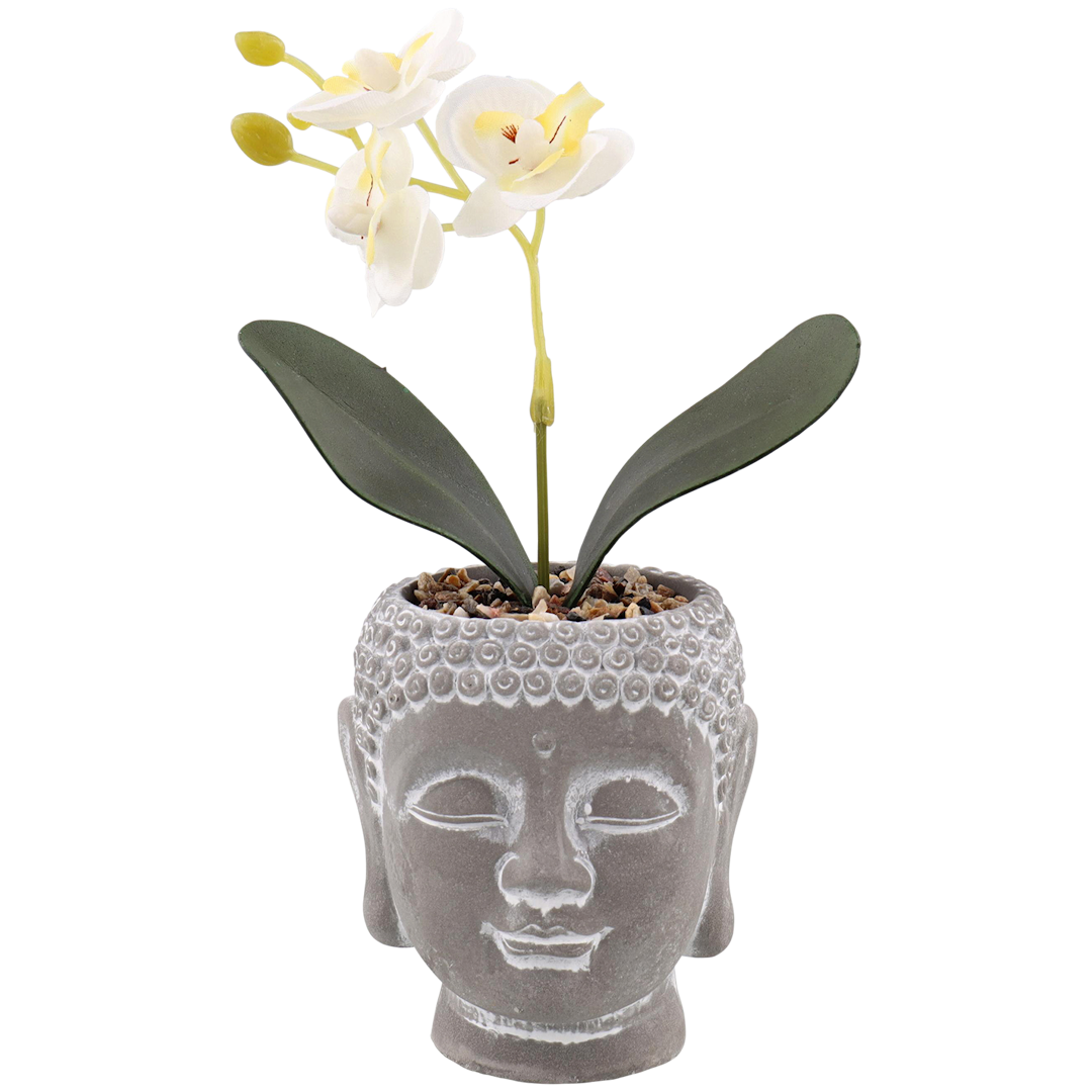 Vasetto Buddha con orchidea