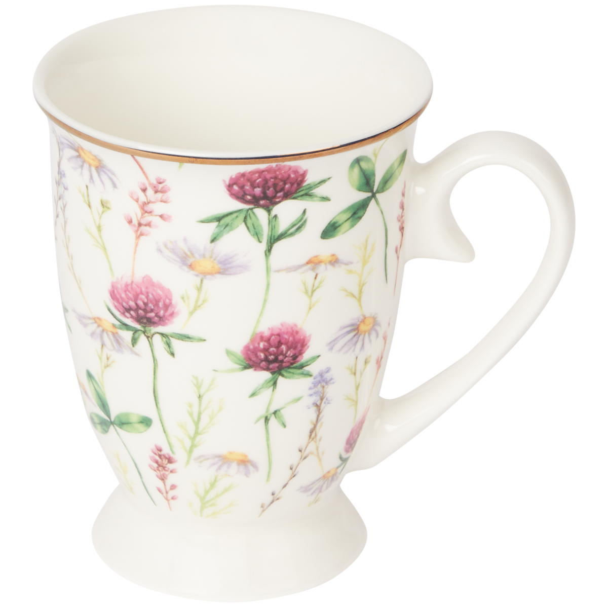 Kaffeebecher mit Blumenmotiv