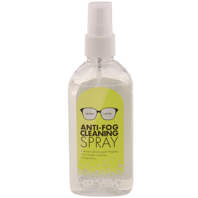 Spray antiappannante e detergente per occhiali