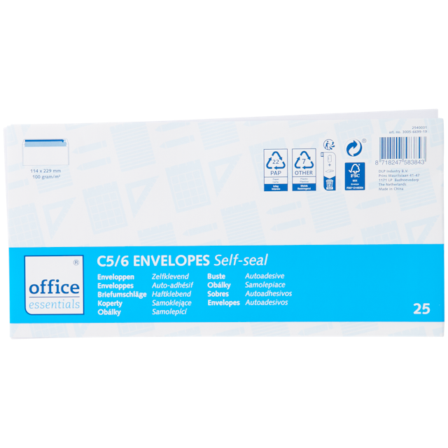 Enveloppes Office Essentials C5/6