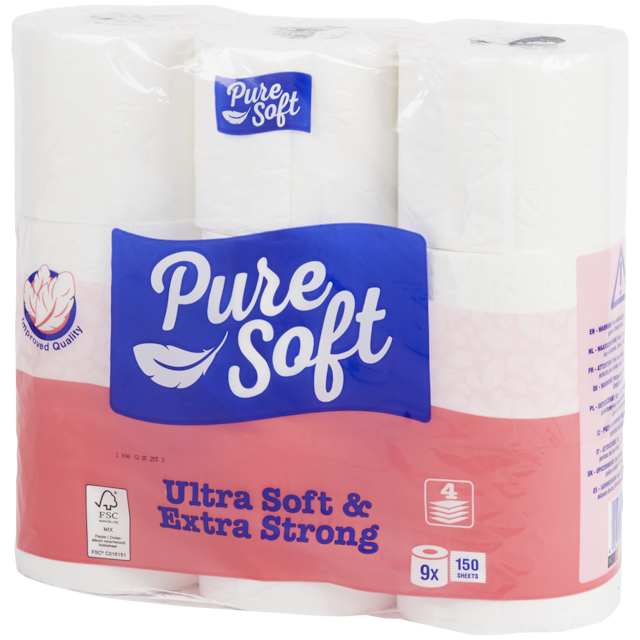 Papel higiénico Pure Soft Ultra Soft & Extra Strong