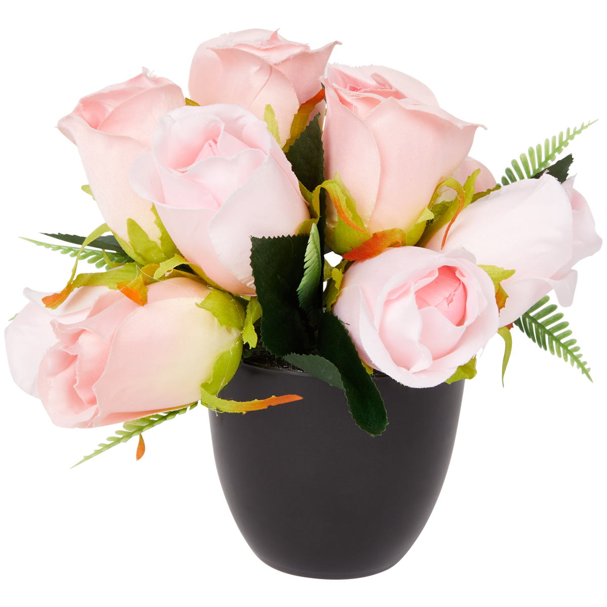 Rose artificiali in vaso