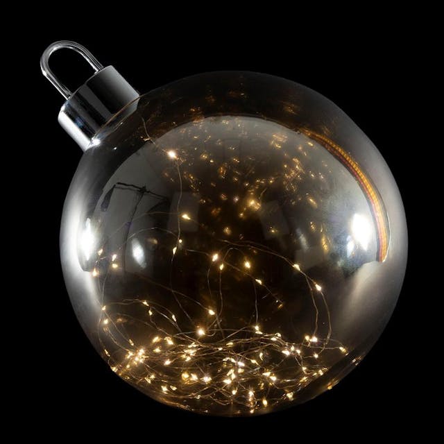 Glazen kerstbal met led-verlichting - 30 cm