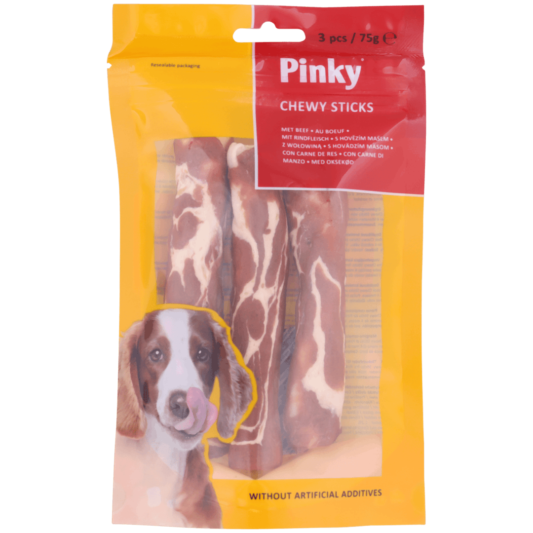 Palitos para masticar comida de perro Pinky  